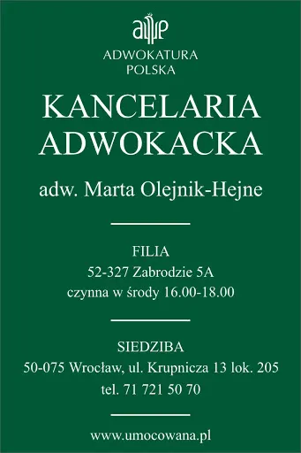 Kancelaria Adwokacka adwokat Marta Olejnik-Hejne